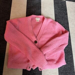 Crewcuts pink v neck cardigan girls